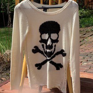 Distressed Skull Sweater
